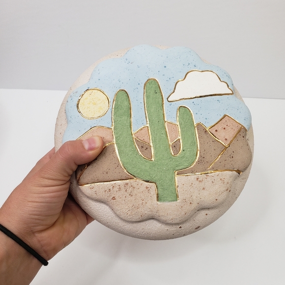Other - Vintage Cactus Ceramic Bowl With Lid